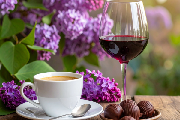 Coffee, chocolate, alcohol